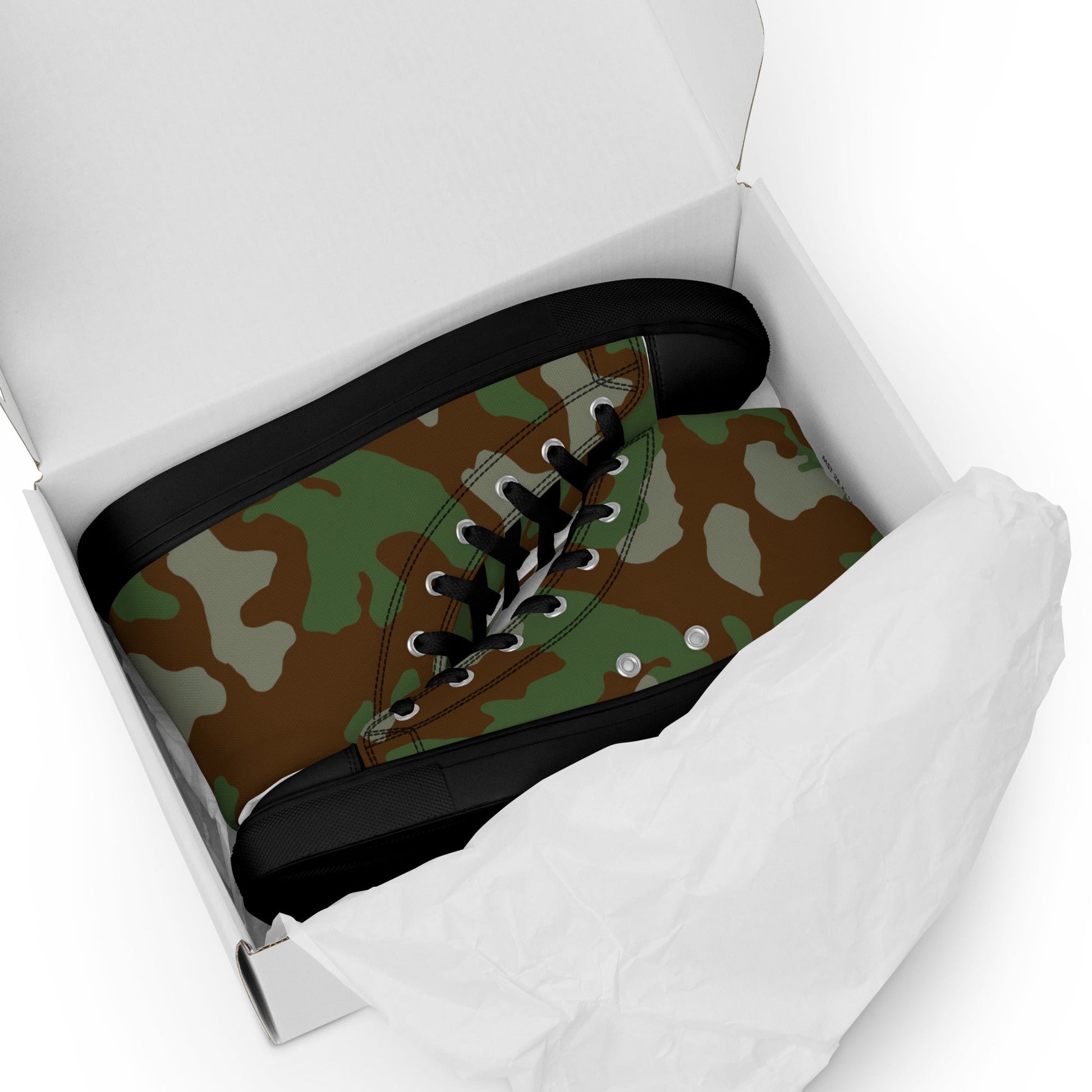 Italian Telo Mimetico Woodland CAMO Mens High-Top Canvas Shoes