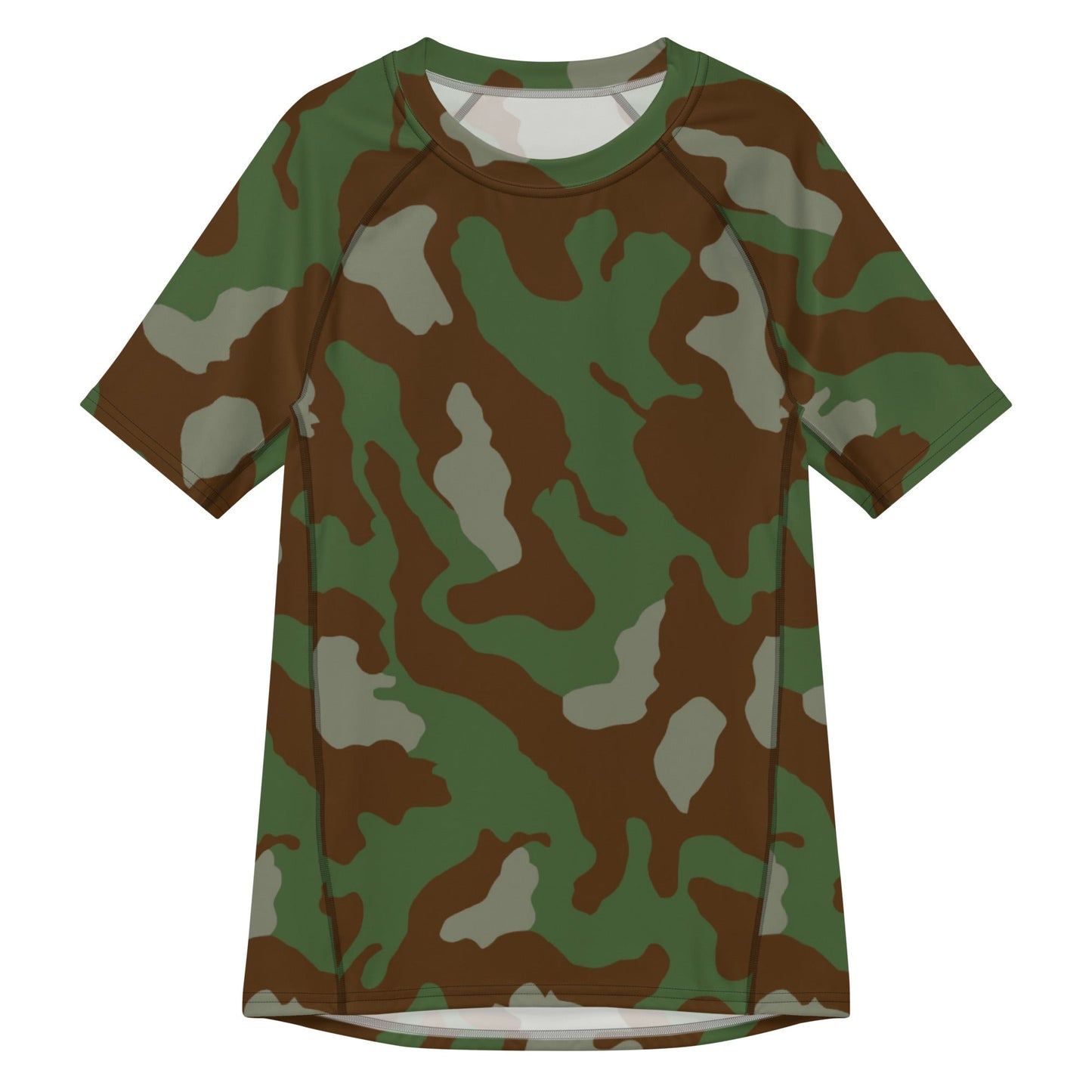 Italian Telo Mimetico Woodland CAMO Mens Short-Sleeve Rash Guard - 2XS - Short-sleeve Guards