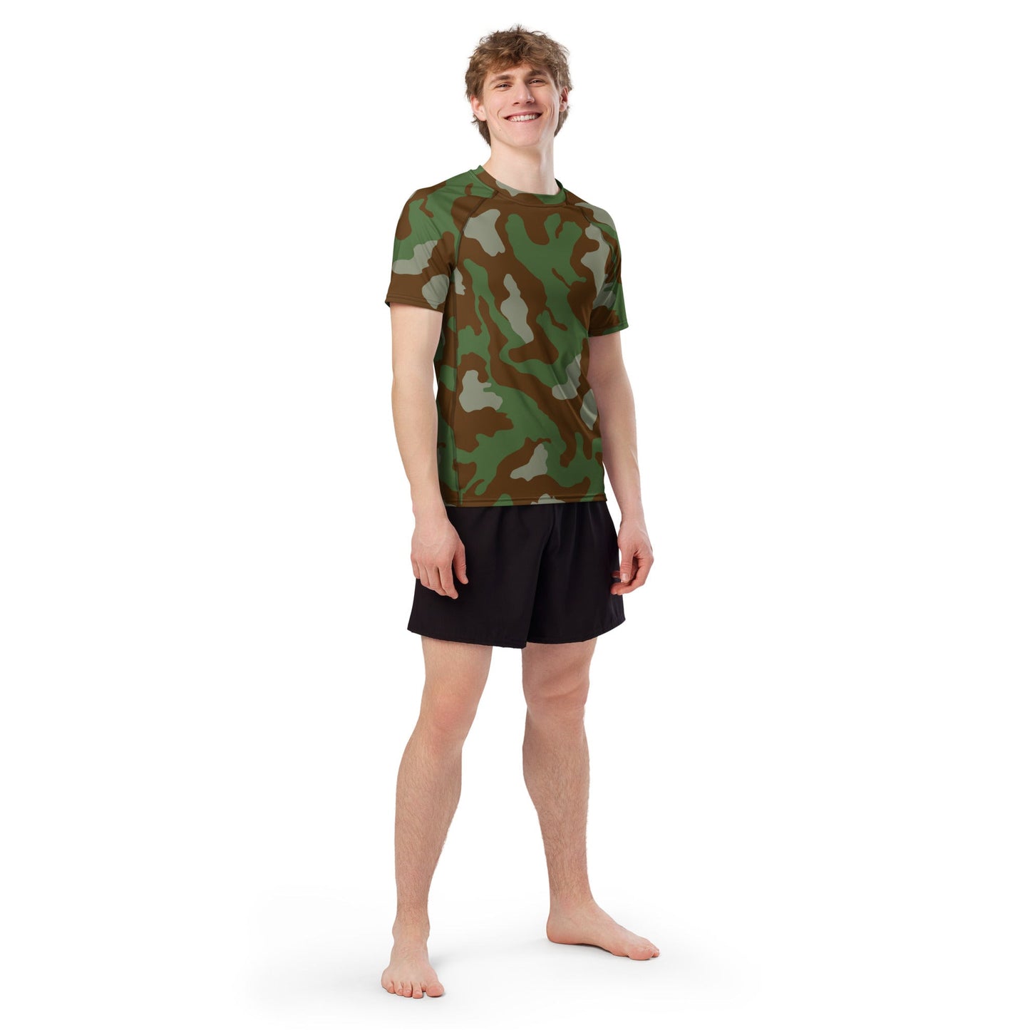 Italian Telo Mimetico Woodland CAMO Mens Short-Sleeve Rash Guard - Short-sleeve Guards