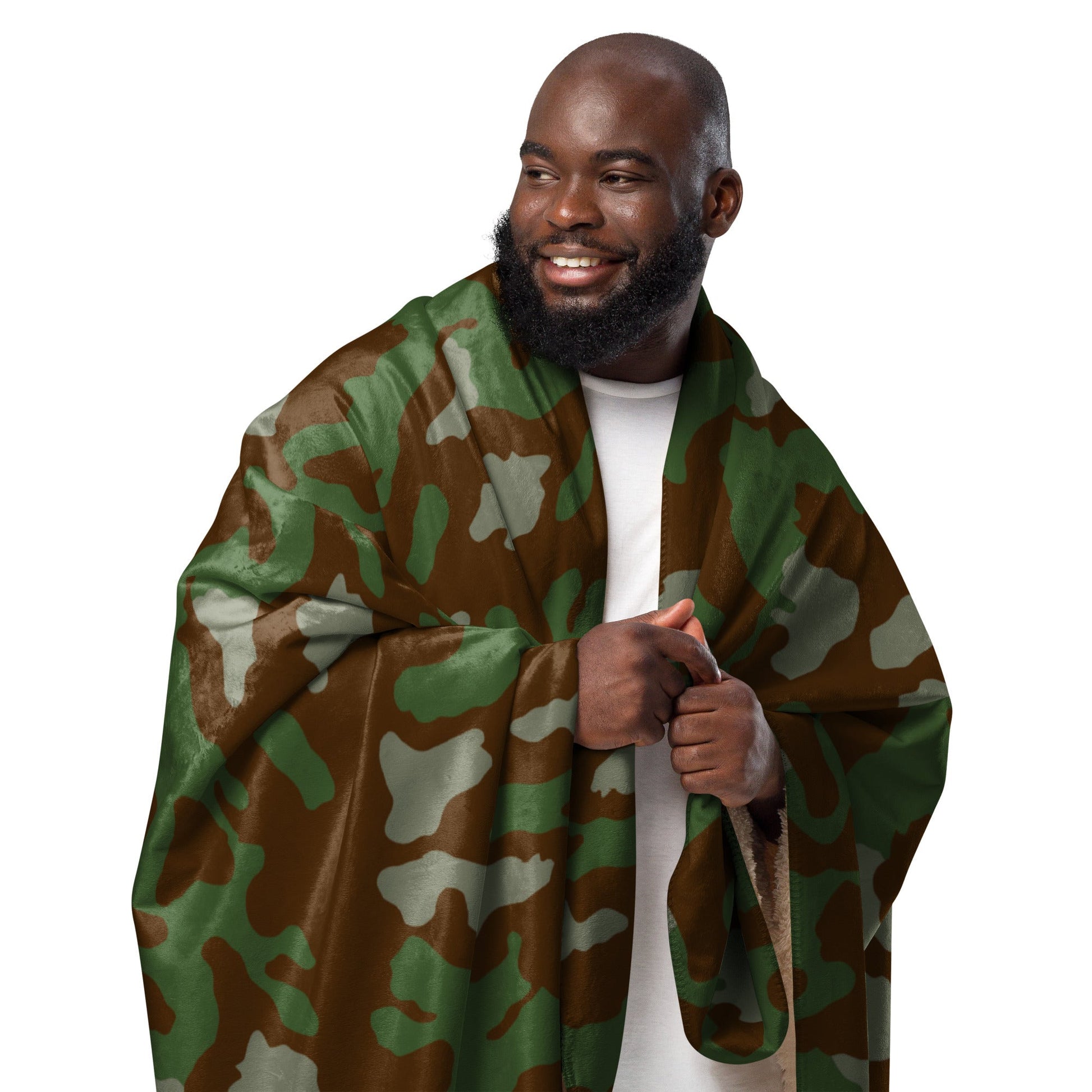 Italian Telo Mimetico Woodland CAMO Sherpa Blanket