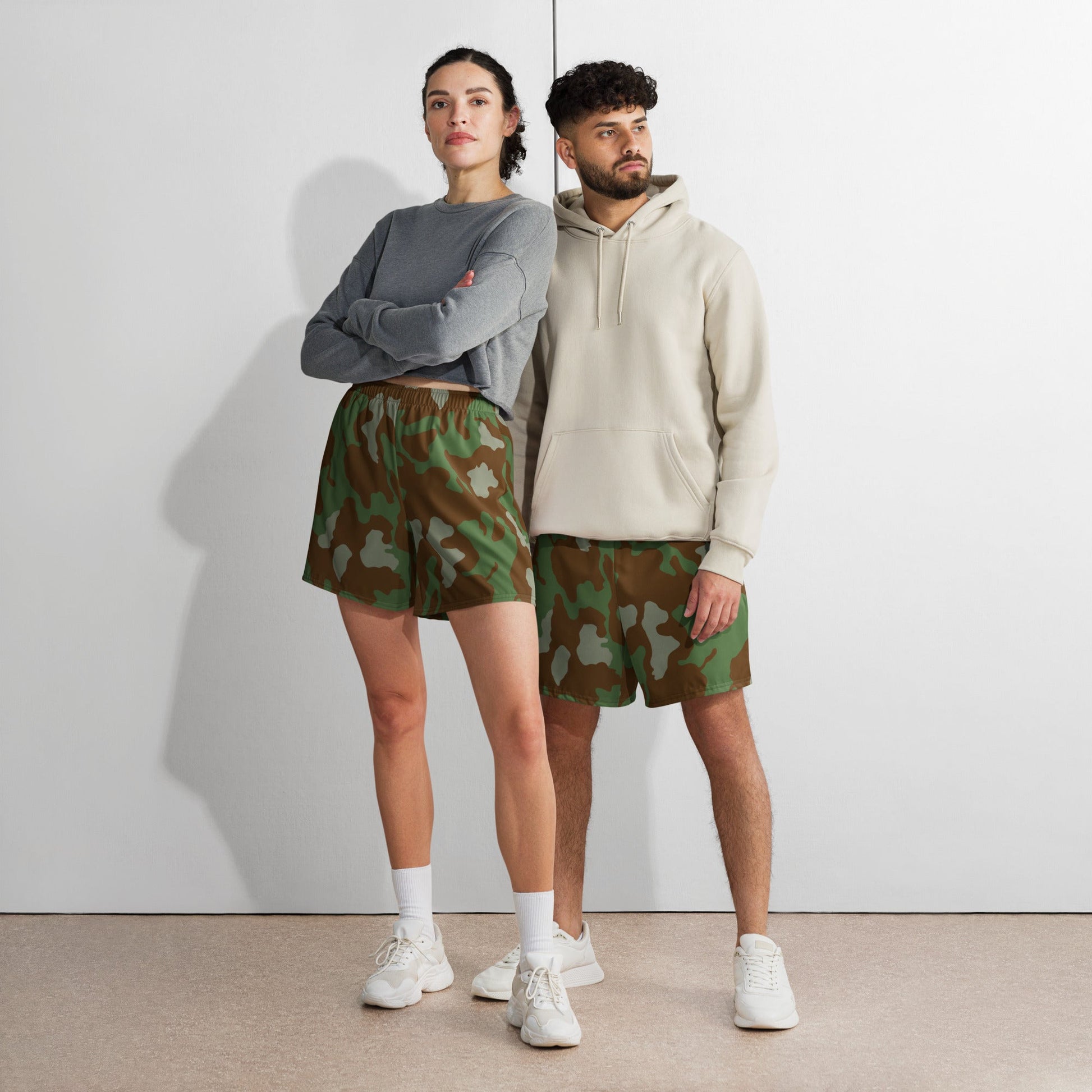 Italian Telo Mimetico Woodland CAMO Unisex Athletic Long Shorts