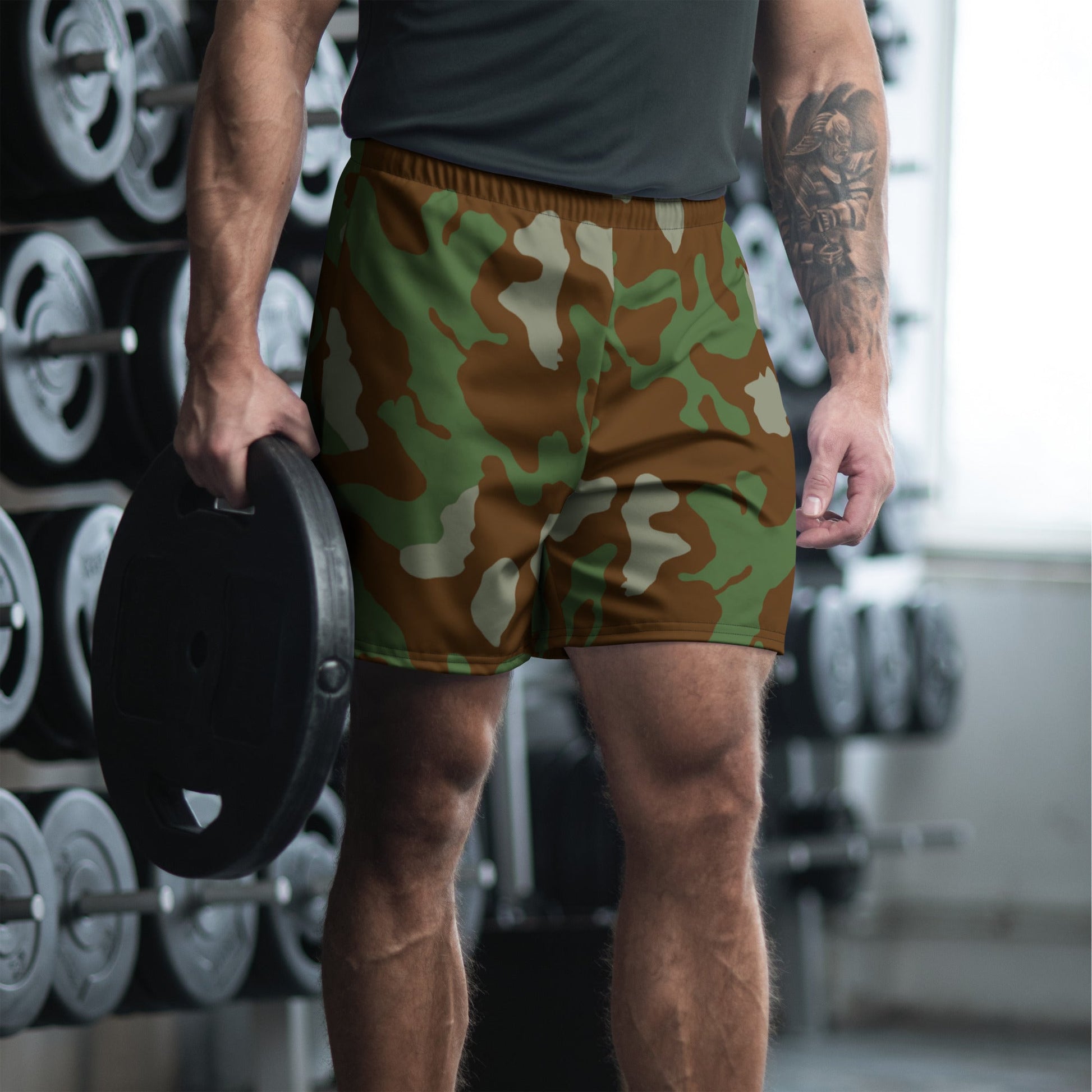 Italian Telo Mimetico Woodland CAMO Unisex Athletic Long Shorts - XS