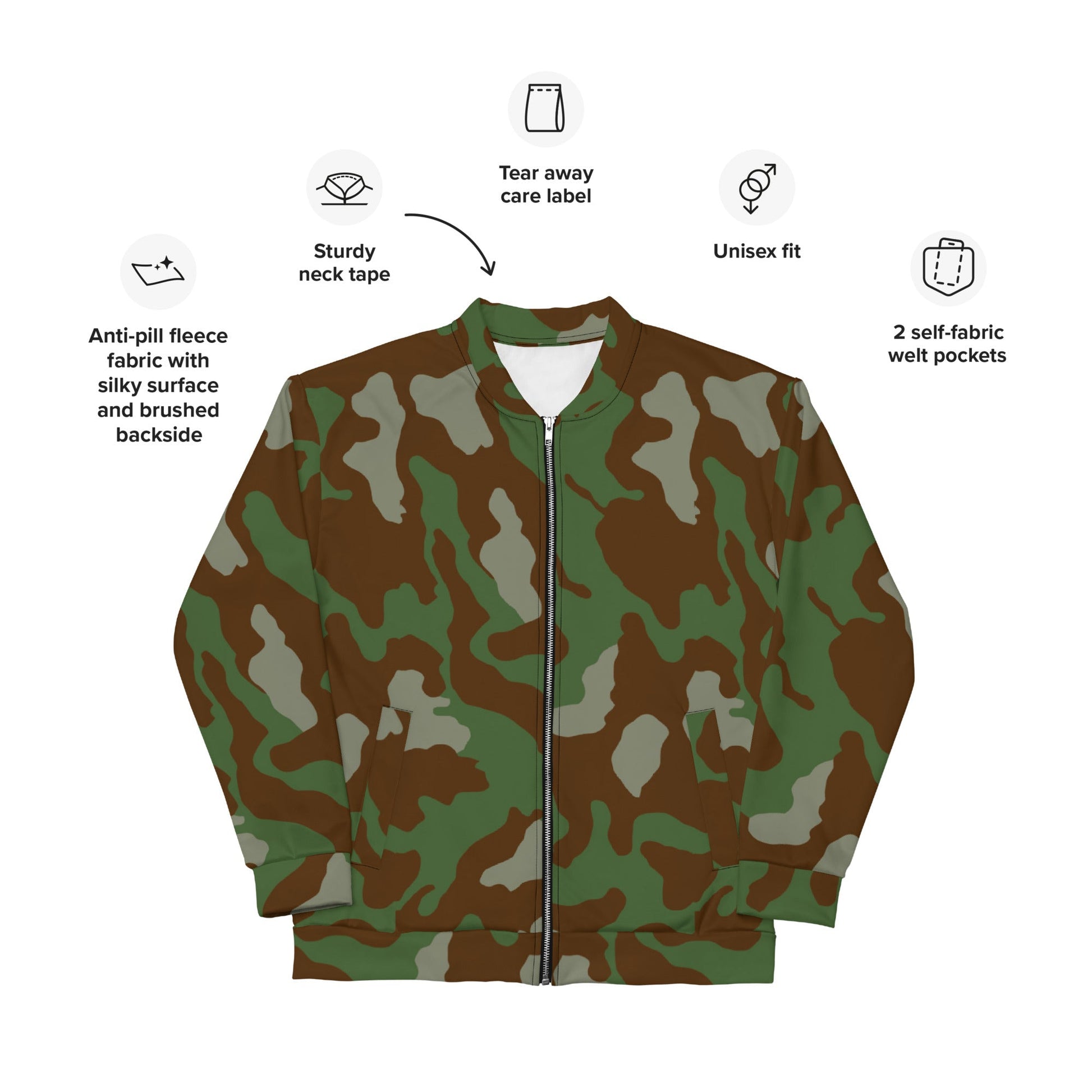 Italian Telo Mimetico Woodland CAMO Unisex Bomber Jacket - Jackets