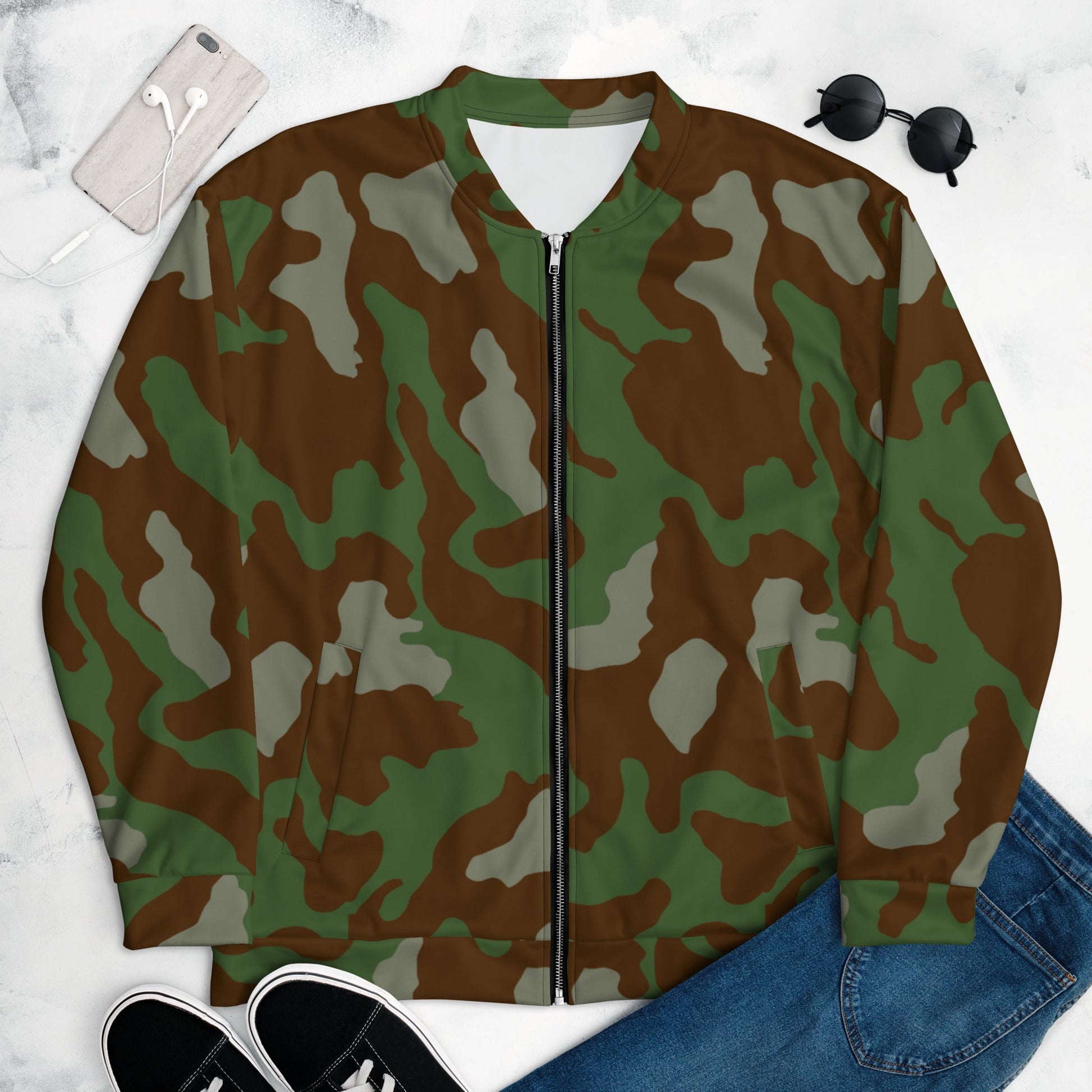 Italian Telo Mimetico Woodland CAMO Unisex Bomber Jacket - XS - Jackets