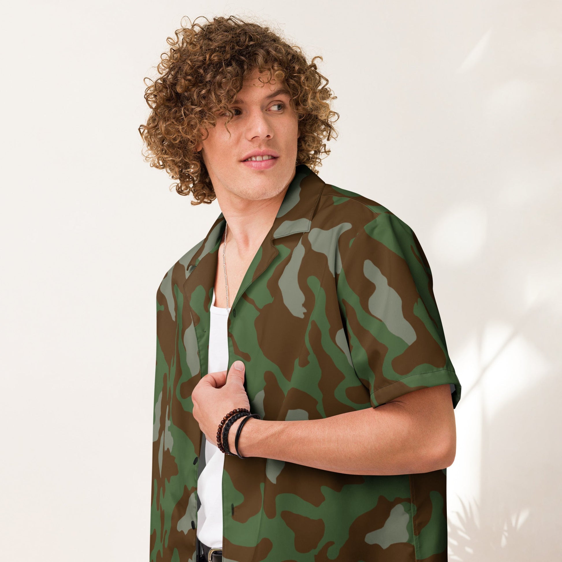 Italian Telo Mimetico Woodland CAMO Unisex button shirt - Button Shirts
