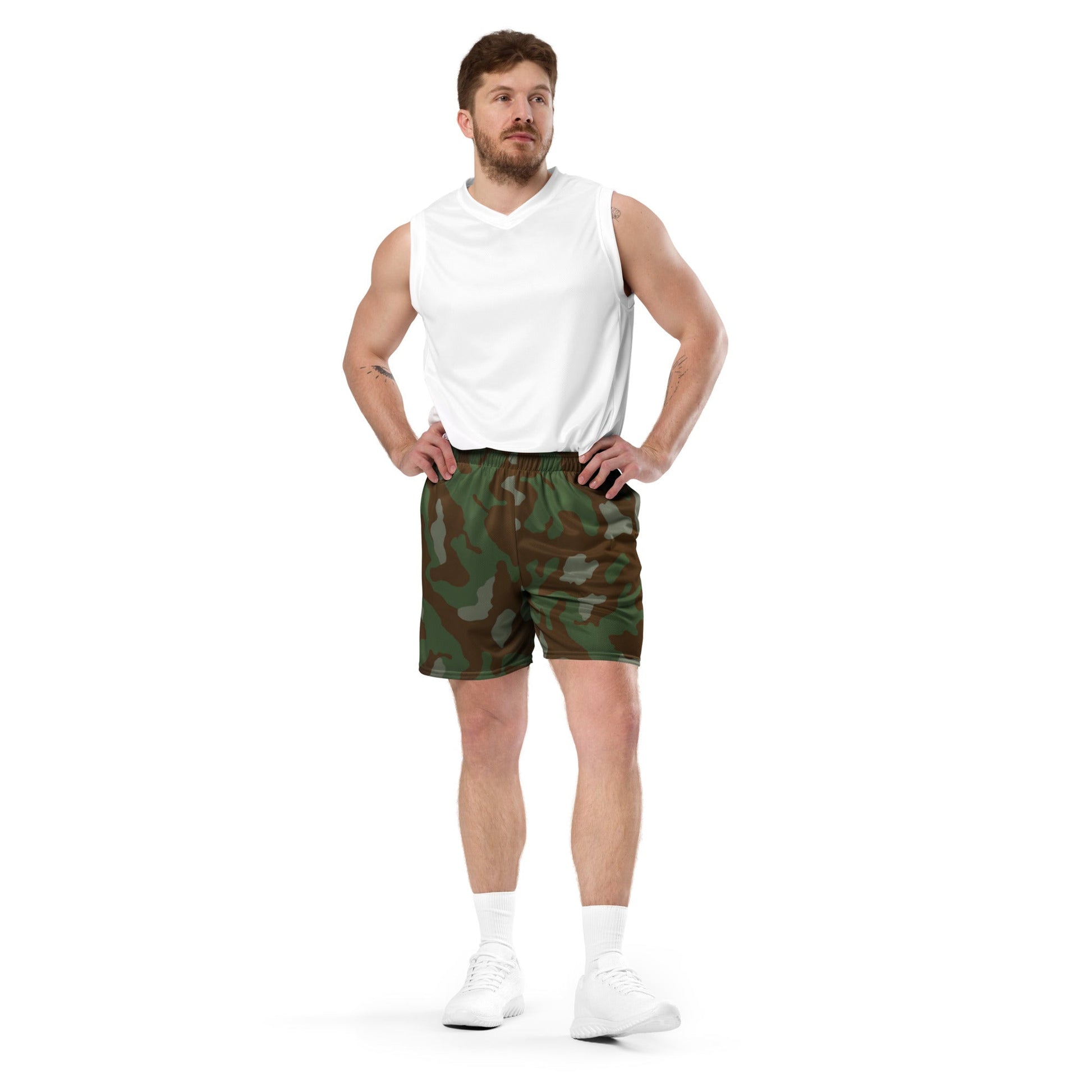 Italian Telo Mimetico Woodland CAMO Unisex mesh shorts - Mesh Shorts
