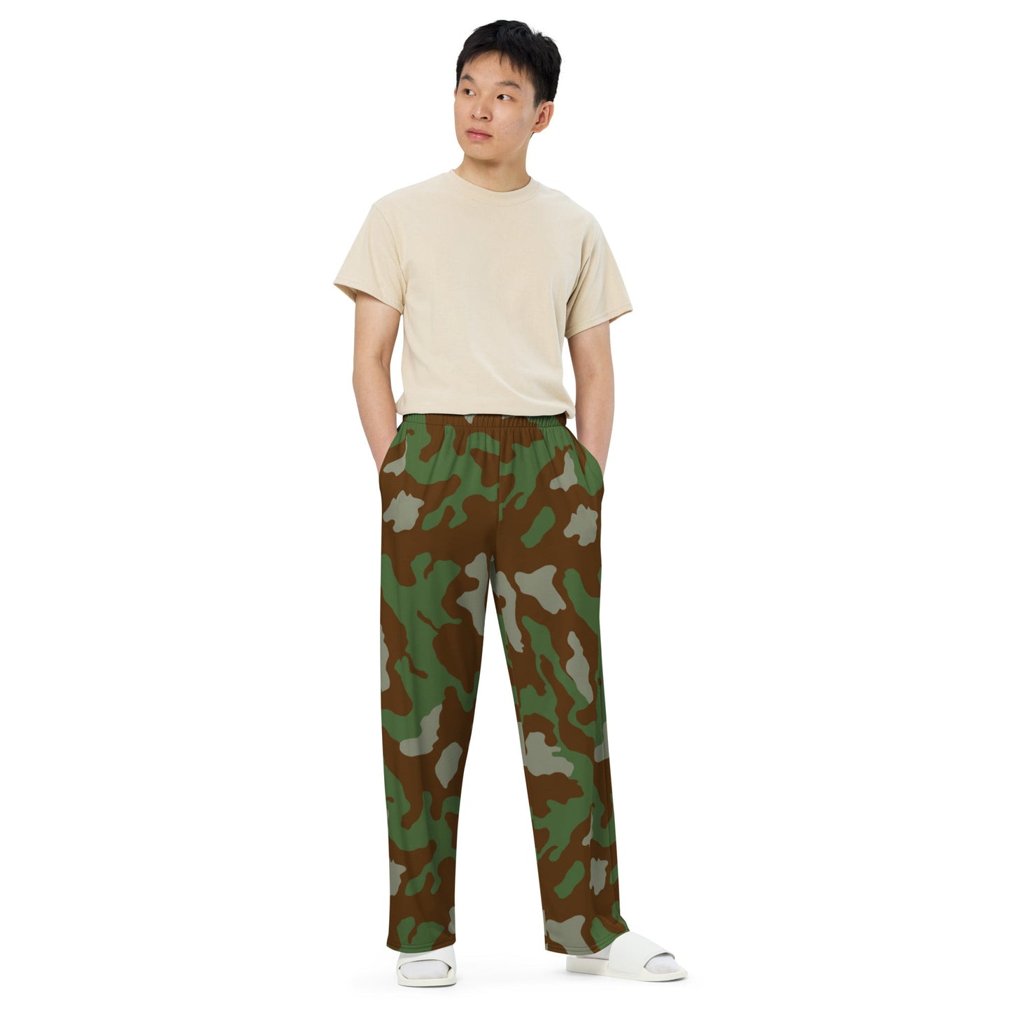 Italian Telo Mimetico Woodland CAMO unisex wide-leg pants - Wide-leg Pants