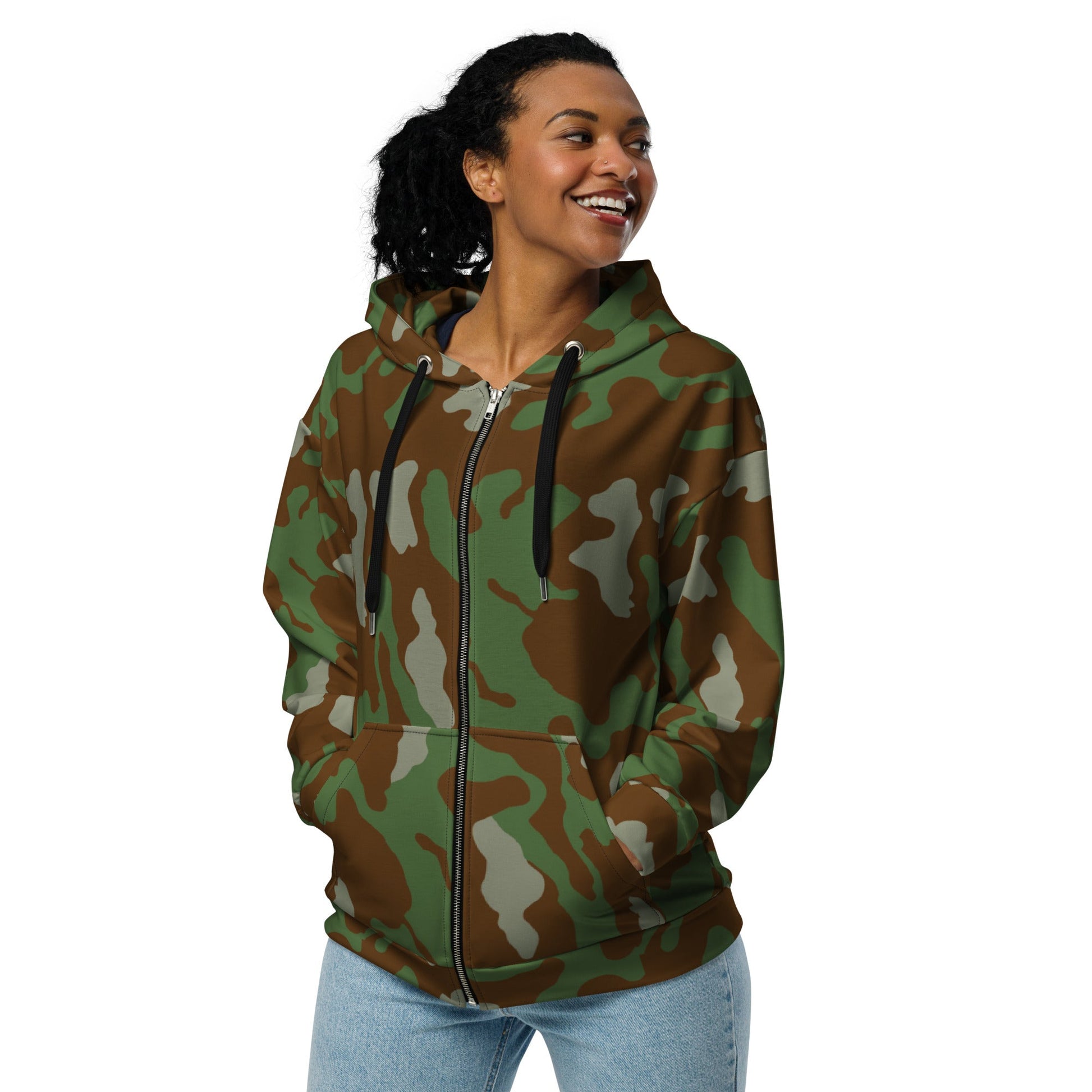 Italian Telo Mimetico Woodland CAMO Unisex zip hoodie - Zip Hoodies