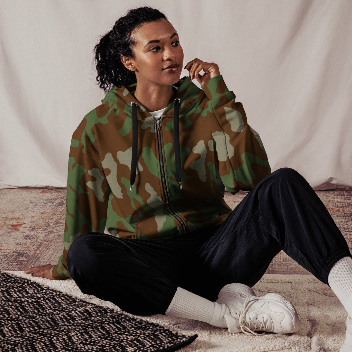 Italian Telo Mimetico Woodland CAMO Unisex zip hoodie - Zip Hoodies