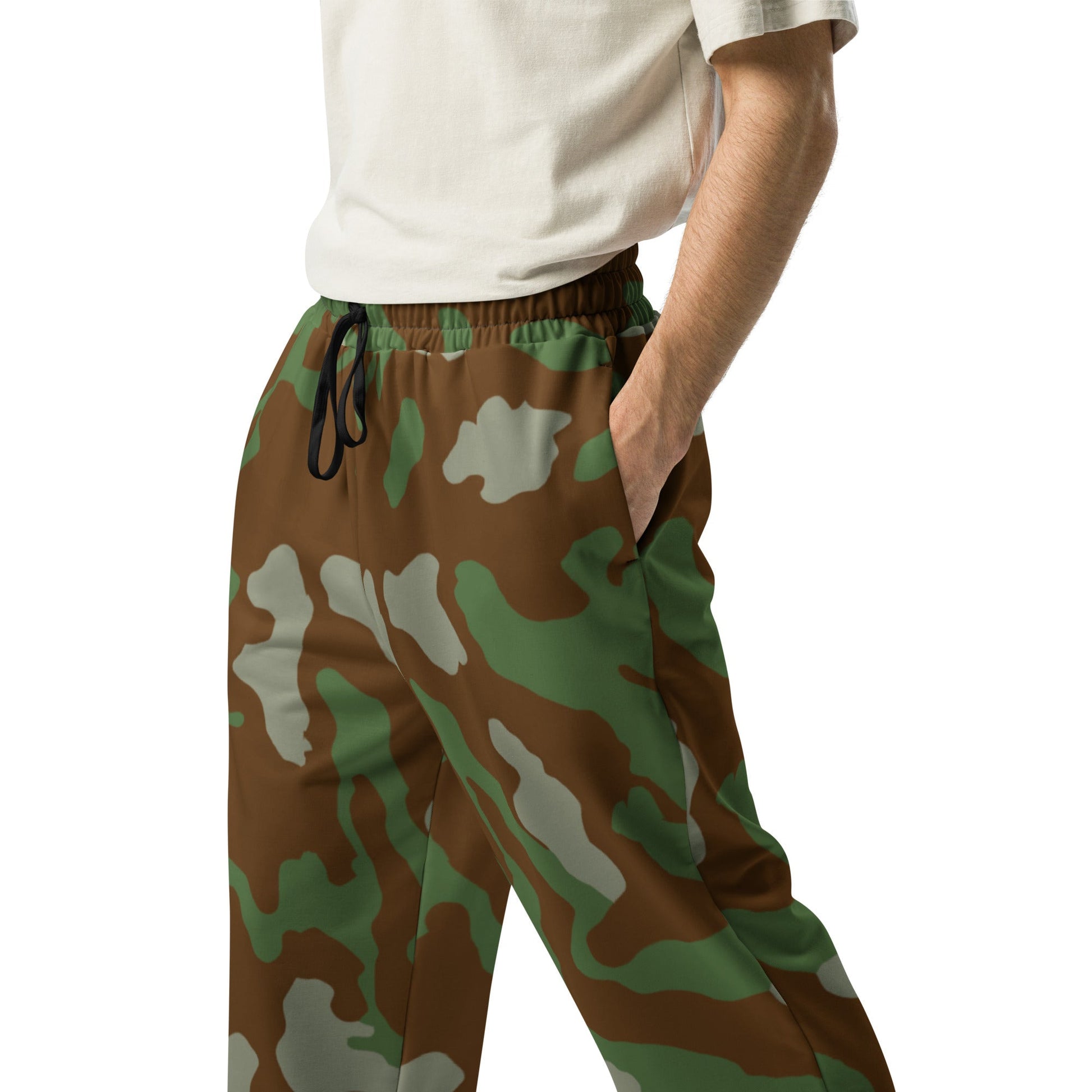 Italian Telo Mimetico Woodland CAMO Wide-leg joggers - Joggers