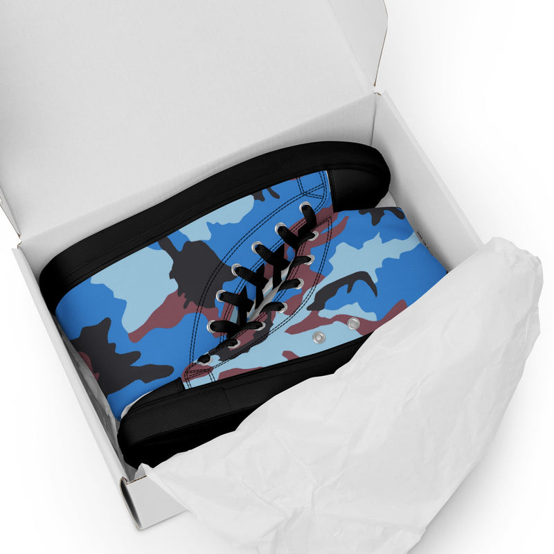 Cloud Brushstroke Ivory Coast CAMO Mens High-Top Canvas Shoes