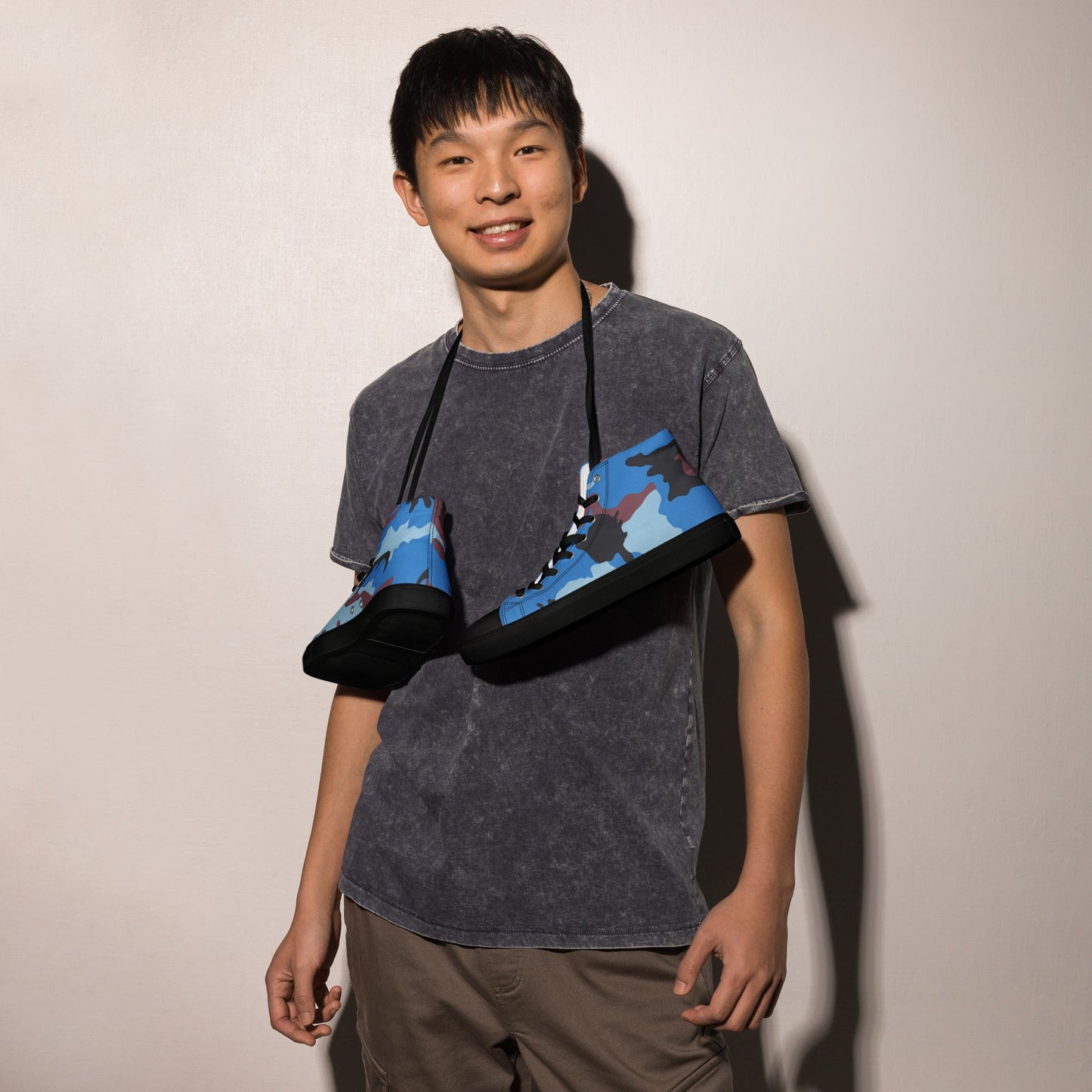 Ivory Coast Gendarmerie CAMO Mens high top canvas shoes - High Top Canvas Shoes