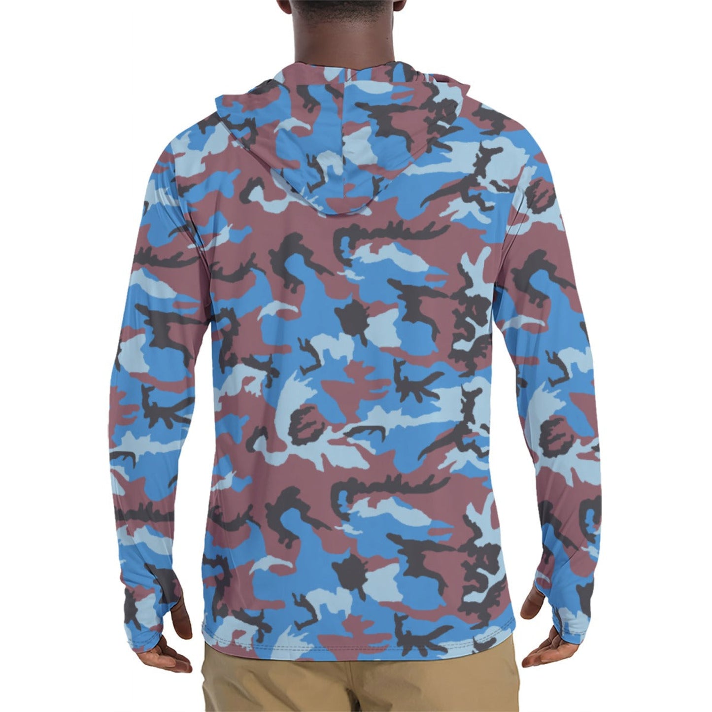 Ivory Coast Gendarmerie CAMO Mens Sunscreen Sports Hoodie With Thumb Holes - S / White