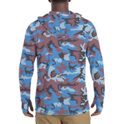 Cloud Brushstroke Ivory Coast CAMO Mens Sunscreen Sports Hoodie With Thumb Holes - S / White