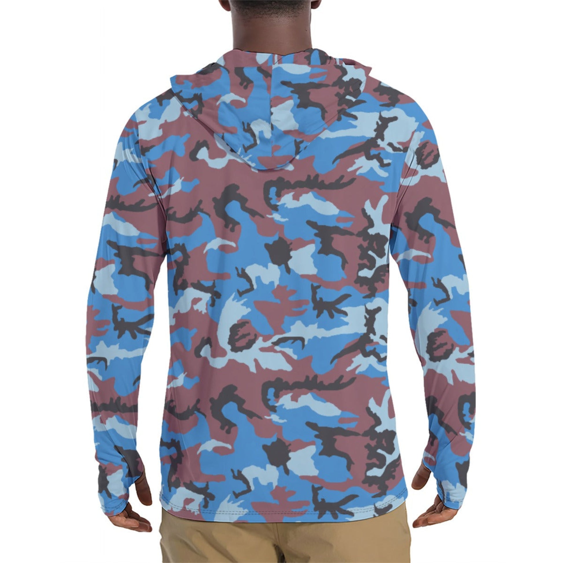 Ivory Coast Gendarmerie CAMO Mens Sunscreen Sports Hoodie With Thumb Holes - S / White