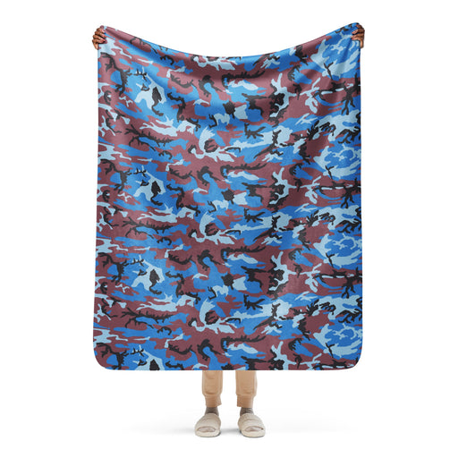 Cloud Brushstroke Ivory Coast CAMO Sherpa Blanket - 50″×60″
