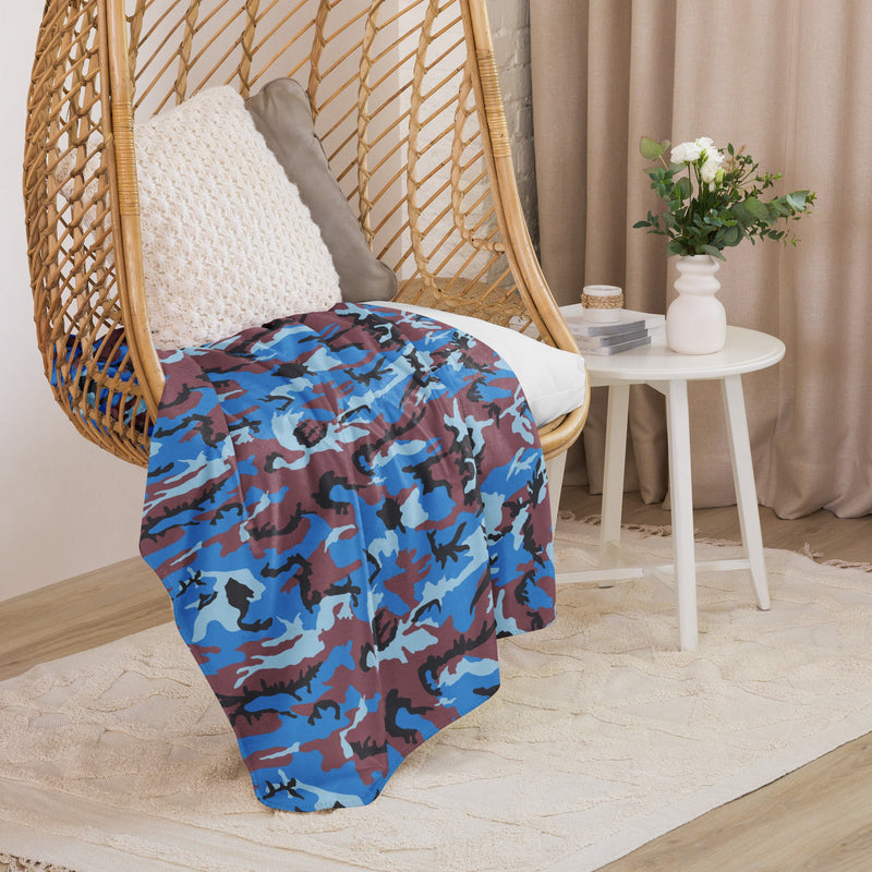 Cloud Brushstroke Ivory Coast CAMO Sherpa Blanket