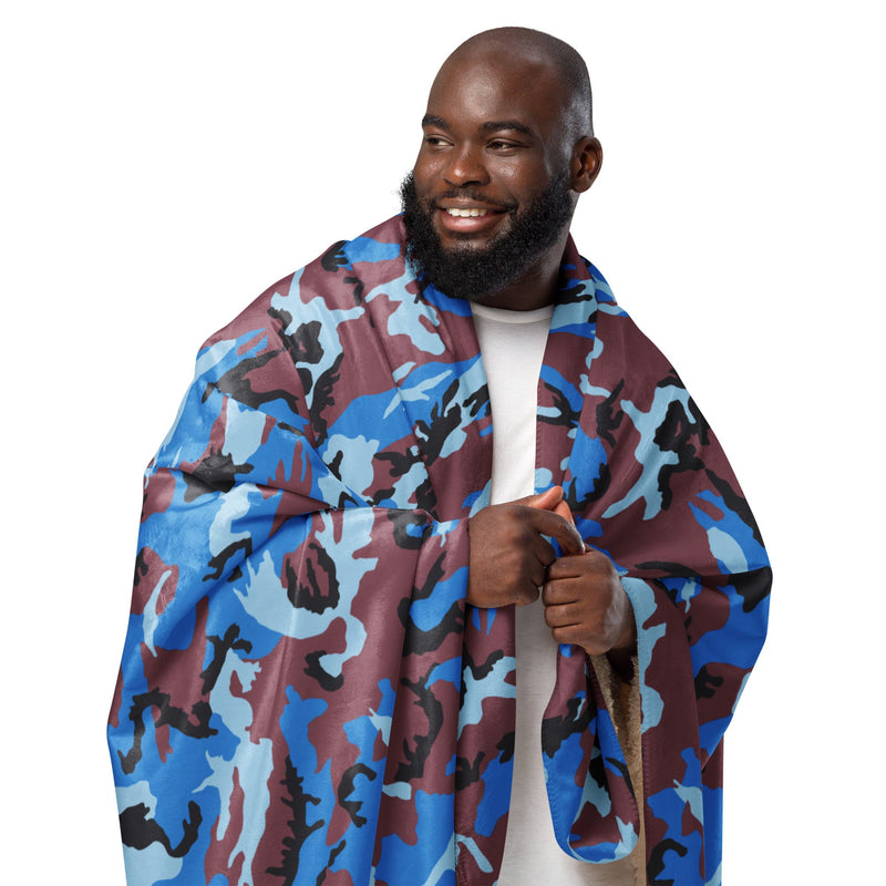 Cloud Brushstroke Ivory Coast CAMO Sherpa Blanket