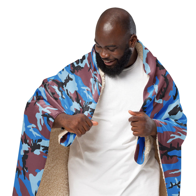 Cloud Brushstroke Ivory Coast CAMO Sherpa Blanket