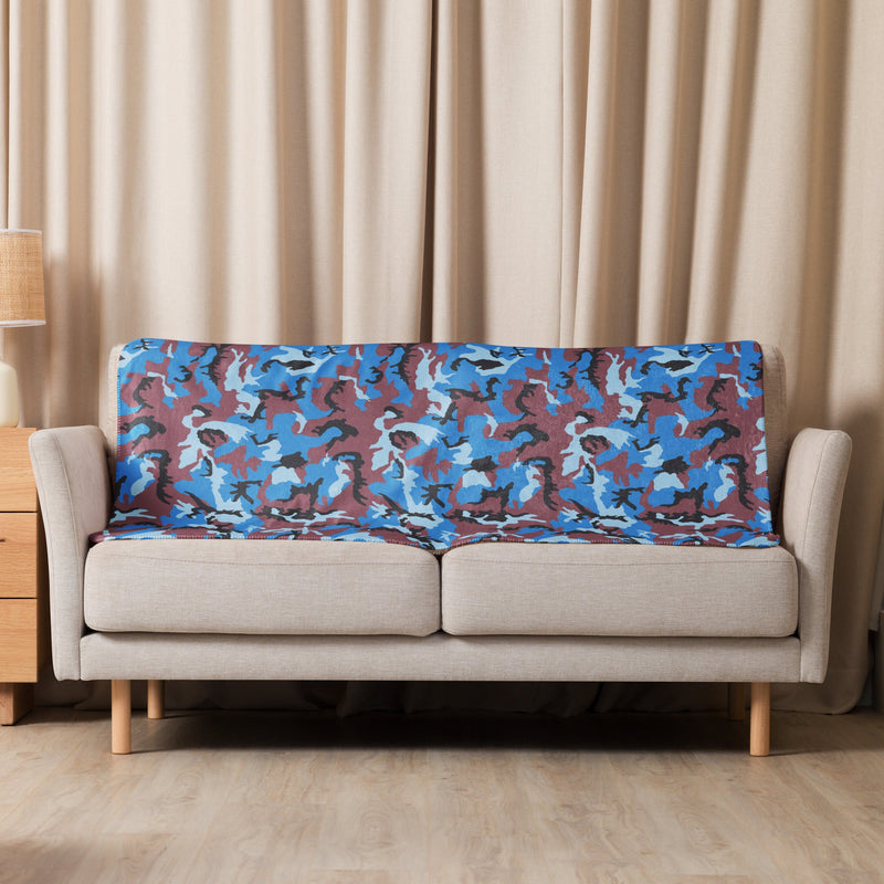 Cloud Brushstroke Ivory Coast CAMO Sherpa Blanket