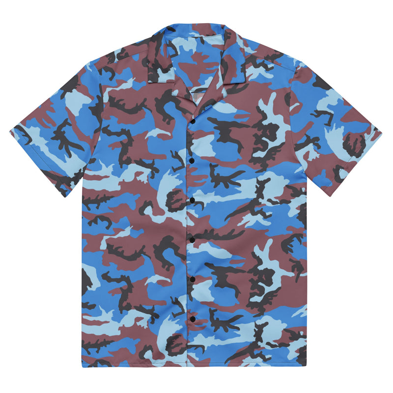 Cloud Brushstroke Ivory Coast CAMO Unisex Short-Sleeve Button Shirt - 2XS - Button-Up