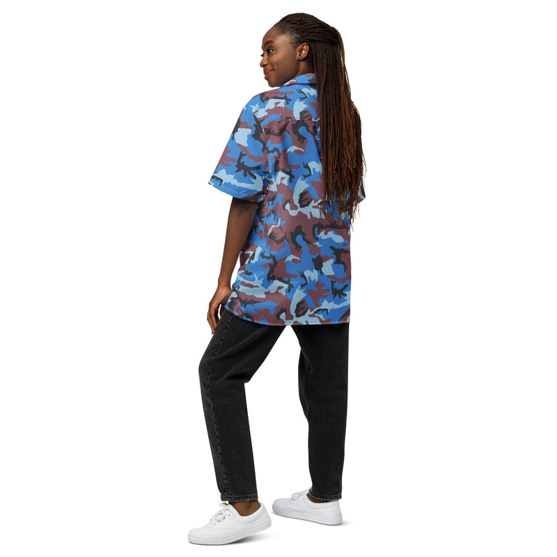 Cloud Brushstroke Ivory Coast CAMO Unisex Short-Sleeve Button Shirt - Button-Up