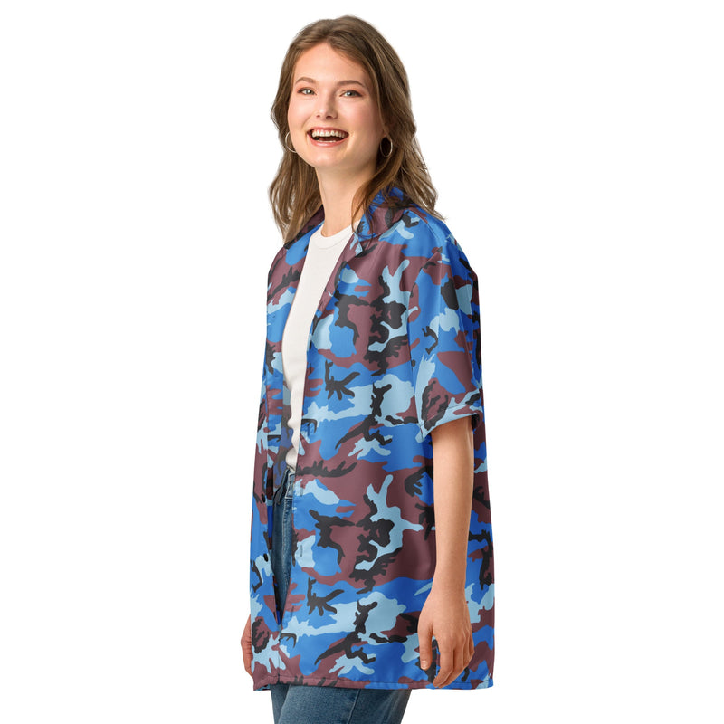 Cloud Brushstroke Ivory Coast CAMO Unisex Short-Sleeve Button Shirt - Button-Up
