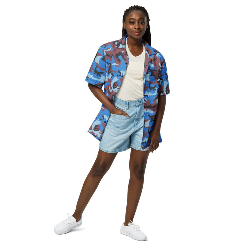 Cloud Brushstroke Ivory Coast CAMO Unisex Short-Sleeve Button Shirt - Button-Up