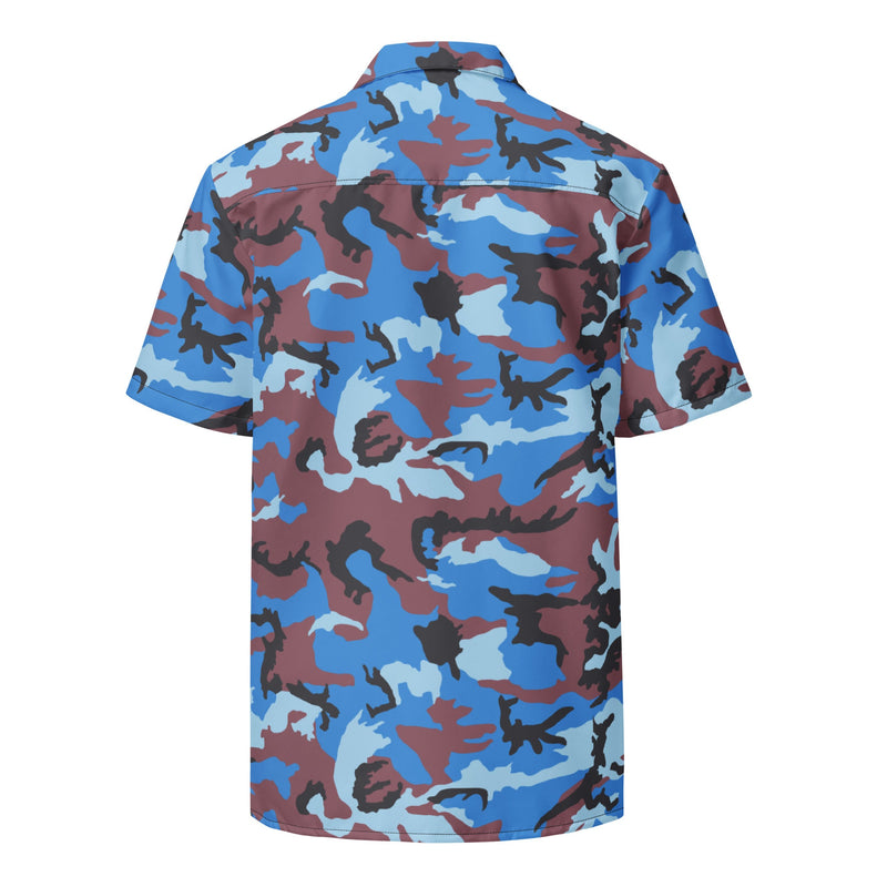 Cloud Brushstroke Ivory Coast CAMO Unisex Short-Sleeve Button Shirt - Button-Up