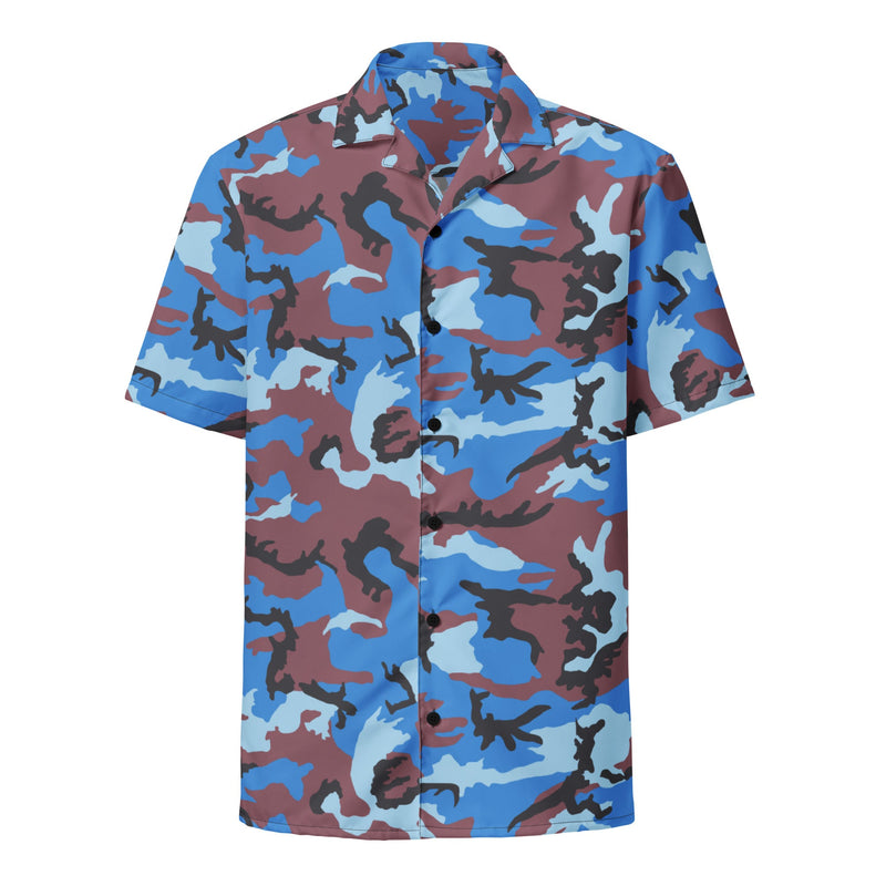 Cloud Brushstroke Ivory Coast CAMO Unisex Short-Sleeve Button Shirt - Button-Up