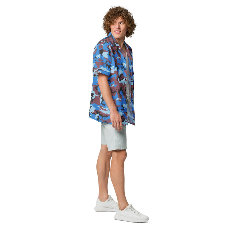Cloud Brushstroke Ivory Coast CAMO Unisex Short-Sleeve Button Shirt - Button-Up