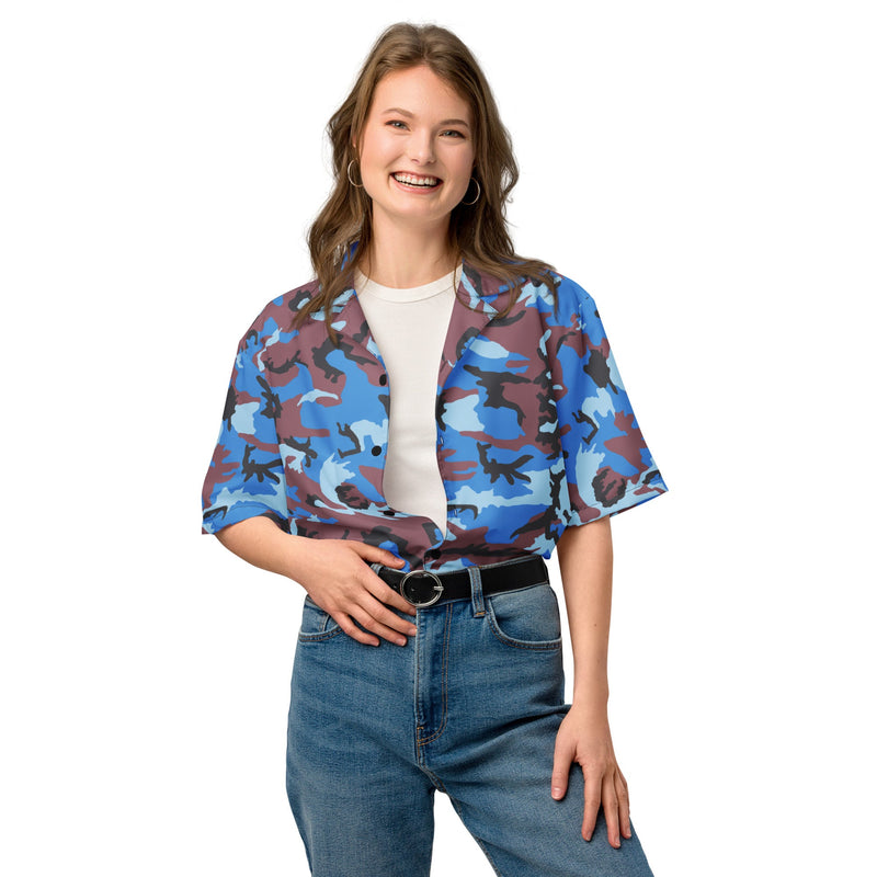 Cloud Brushstroke Ivory Coast CAMO Unisex Short-Sleeve Button Shirt - Button-Up