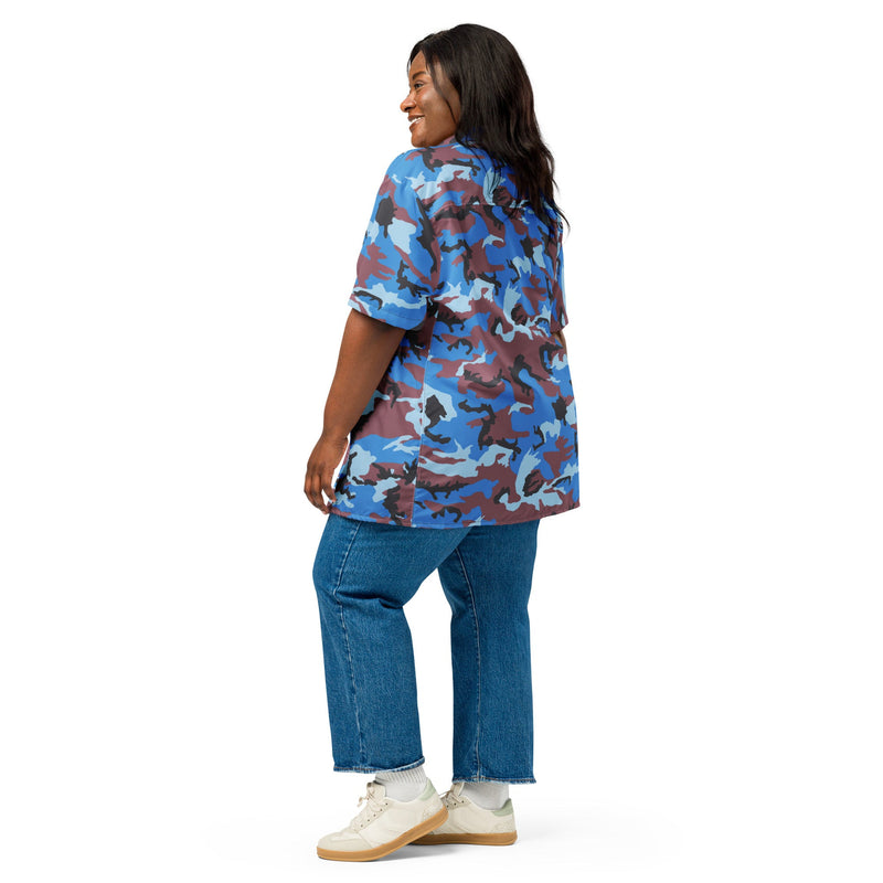 Cloud Brushstroke Ivory Coast CAMO Unisex Short-Sleeve Button Shirt - Button-Up