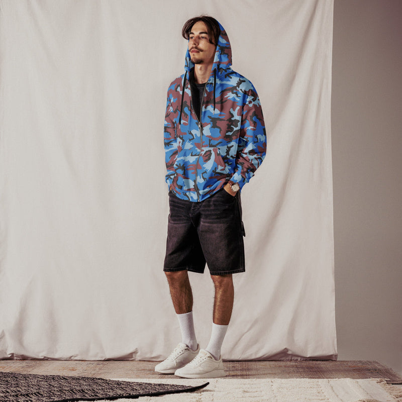 Cloud Brushstroke Ivory Coast CAMO Unisex Zip Hoodie