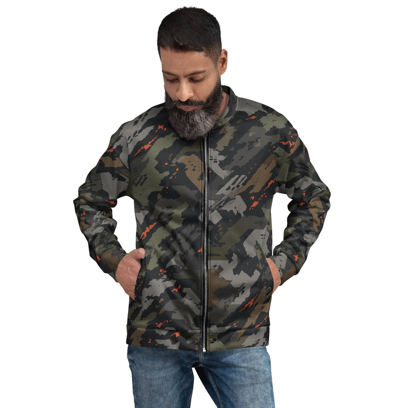 Jager Built by Fire Signature CAMO Unisex Bomber Jacket