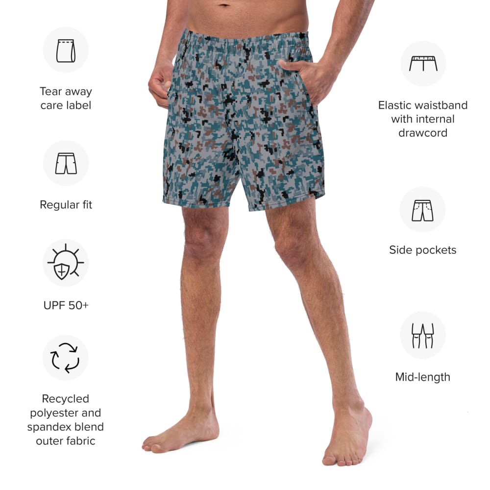 Japanese Air Self-Defense Force (JASDF) Digital CAMO swim trunks - Mens Swim Trunks