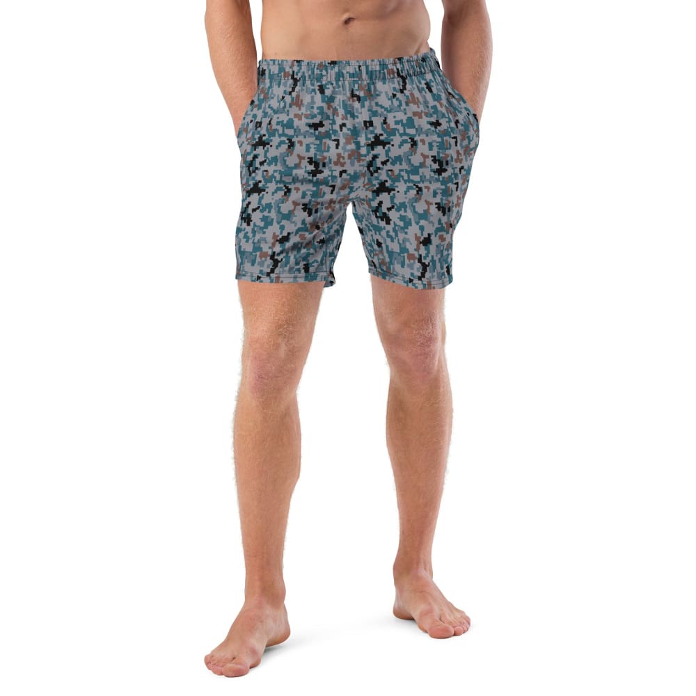 Japanese Air Self-Defense Force (JASDF) Digital CAMO swim trunks - 2XS - Mens Swim Trunks