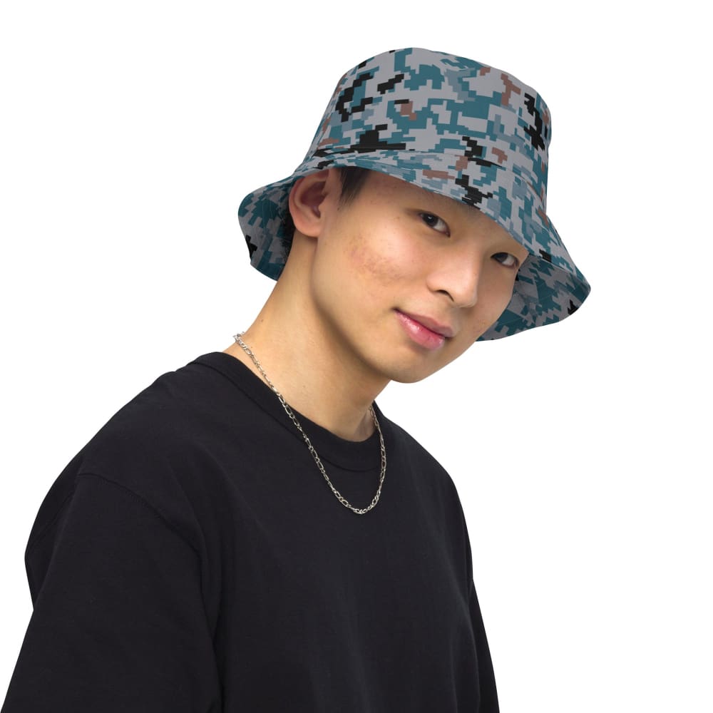 Japanese Air Self-Defense Force (JASDF) Digital CAMO Reversible bucket hat - Bucket Hat