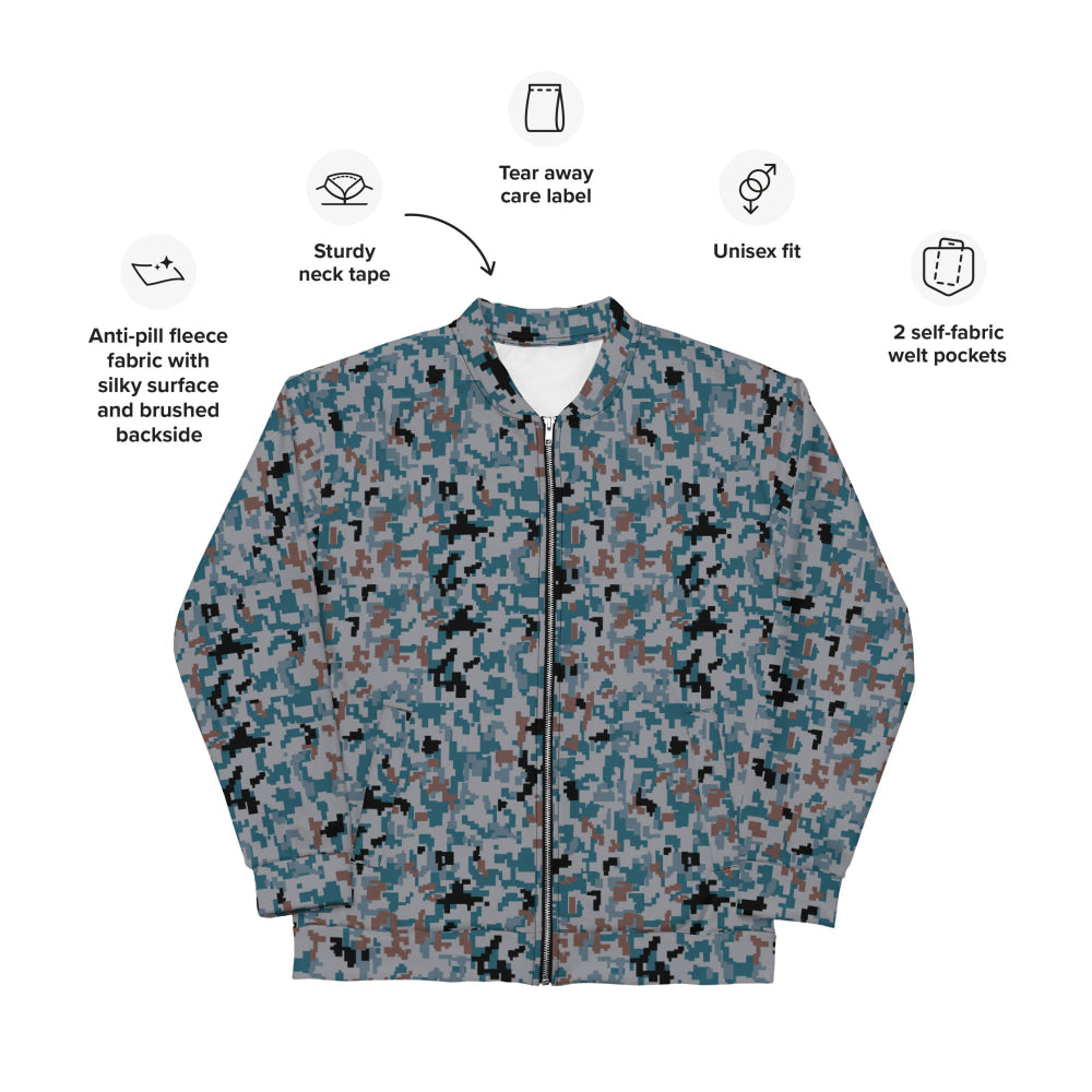 Japanese Air Self-Defense Force (JASDF) Digital CAMO Unisex Bomber Jacket