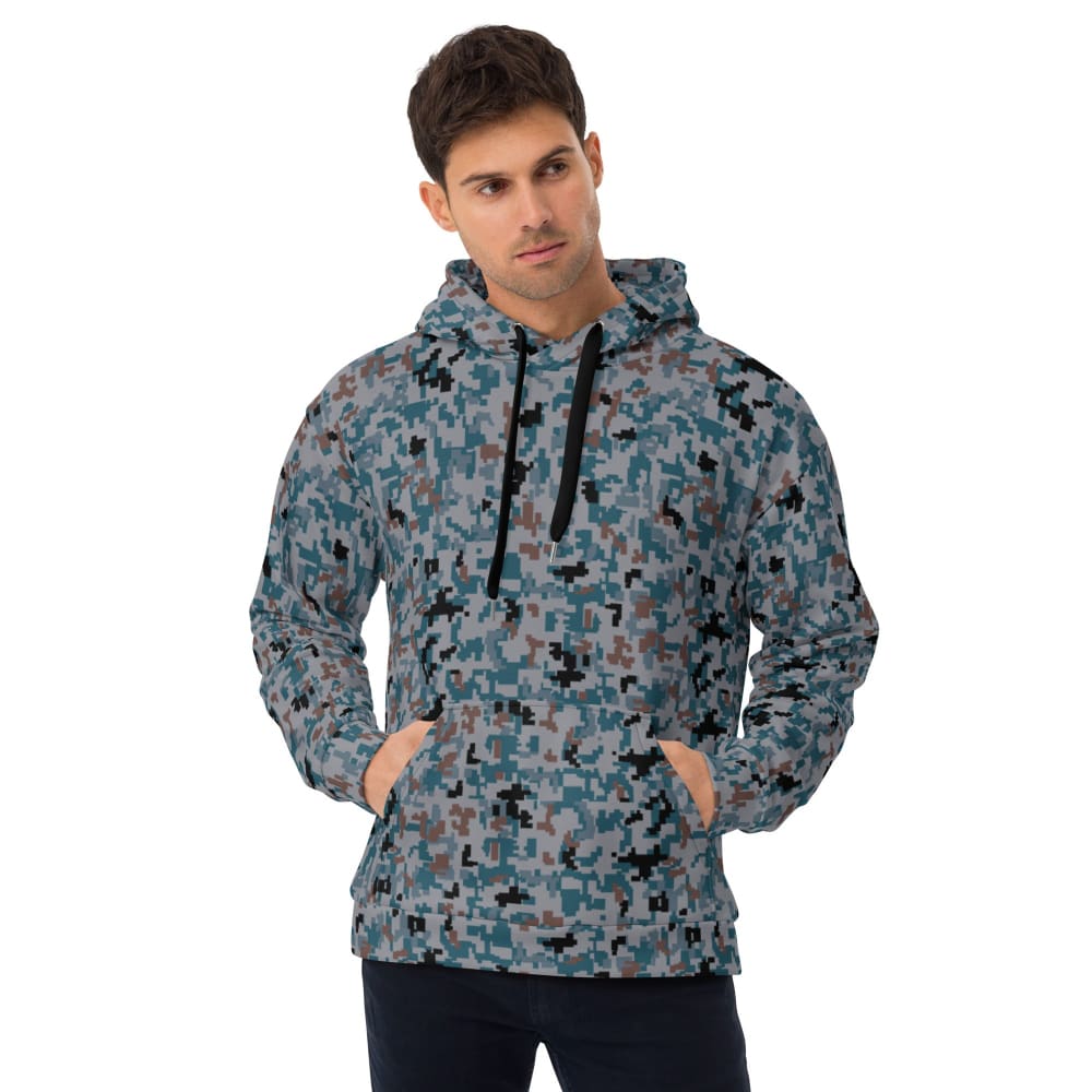 Japanese Air Self-Defense Force (JASDF) Digital CAMO Unisex Hoodie - 2XS