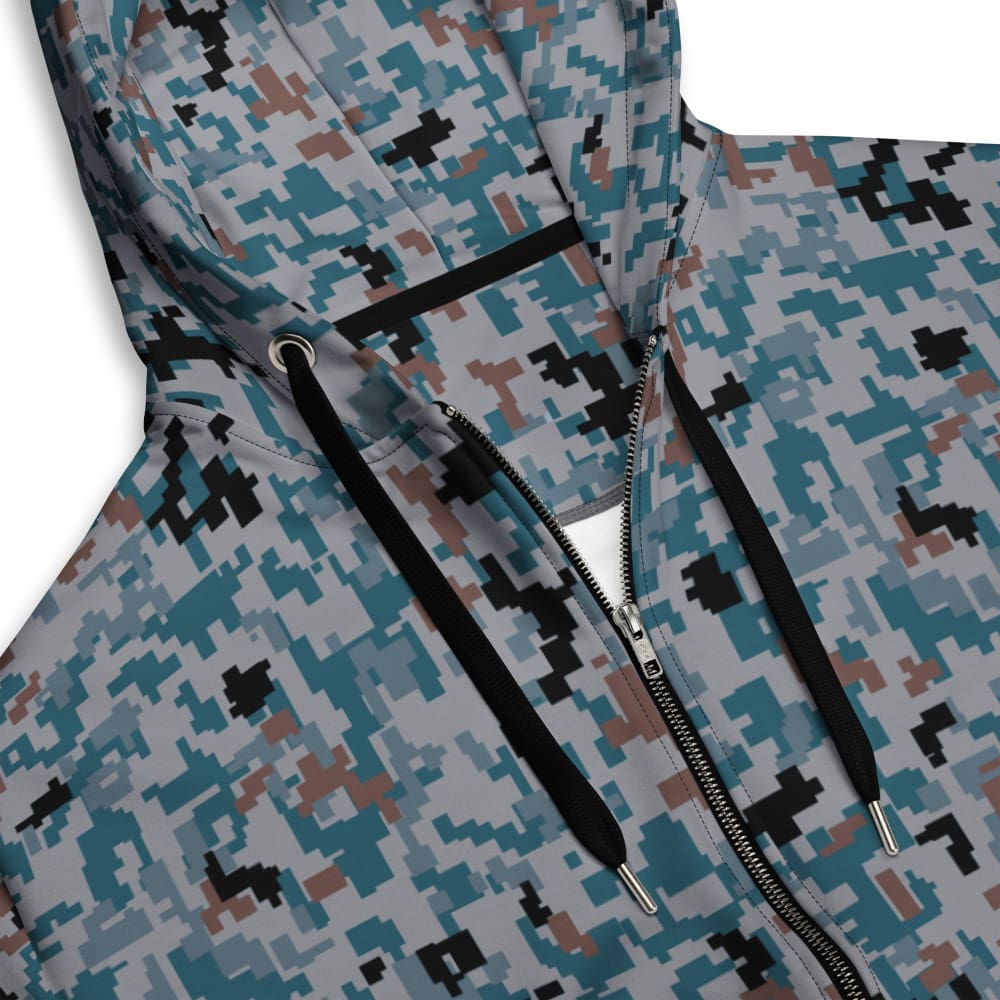 Japanese Air Self-Defense Force (JASDF) Digital CAMO Unisex zip hoodie - Unisex Zip Hoodie