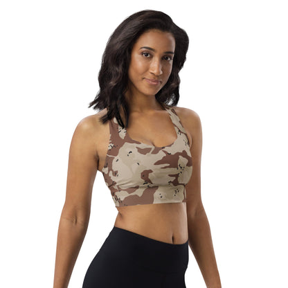 Japanese Desert CAMO Longline sports bra - Womens Sports Bra