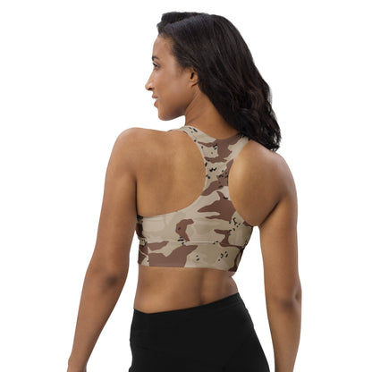 Japanese Desert CAMO Longline sports bra - Womens Sports Bra