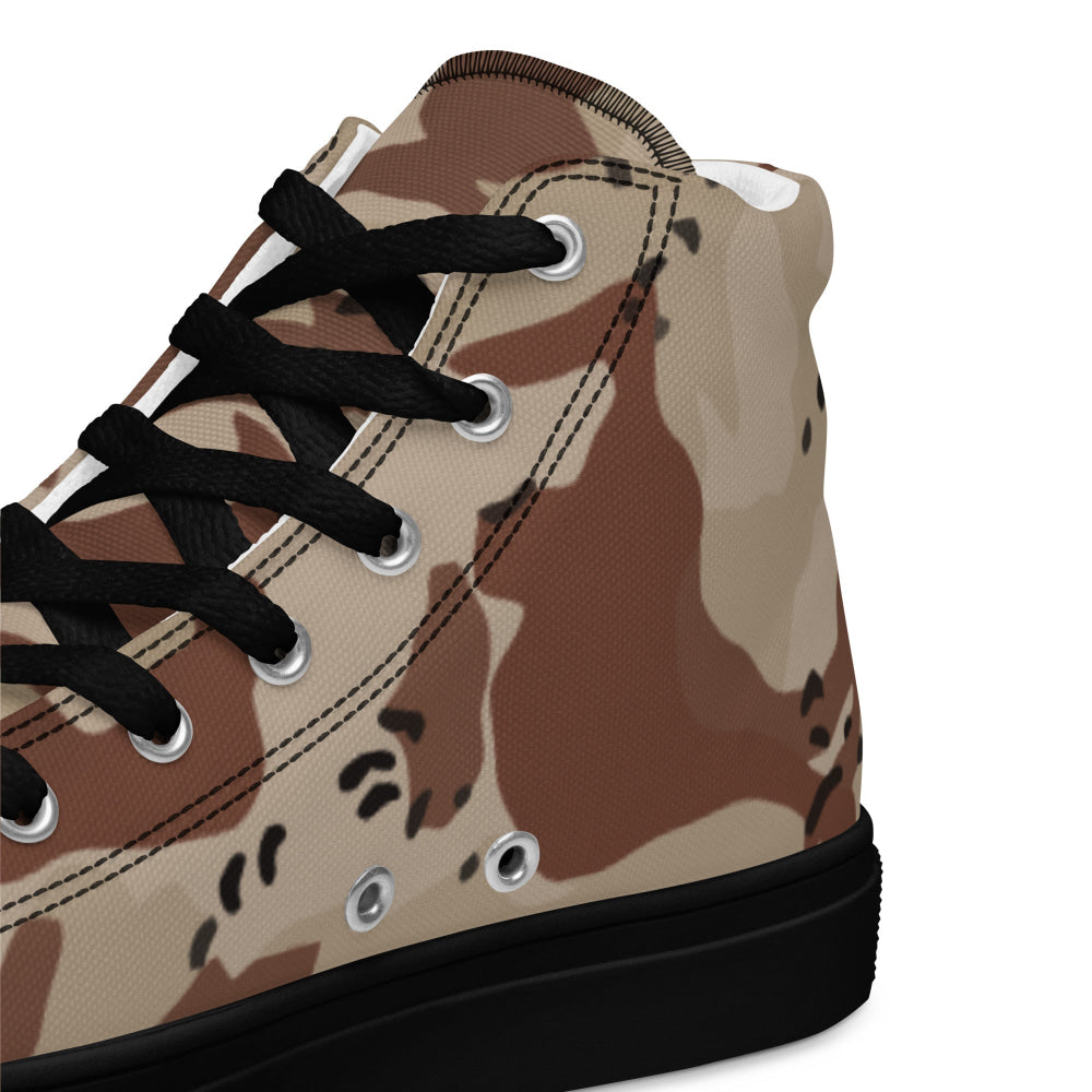 Japanese Desert CAMO Men’s high top canvas shoes - Mens High Top Canvas Shoes