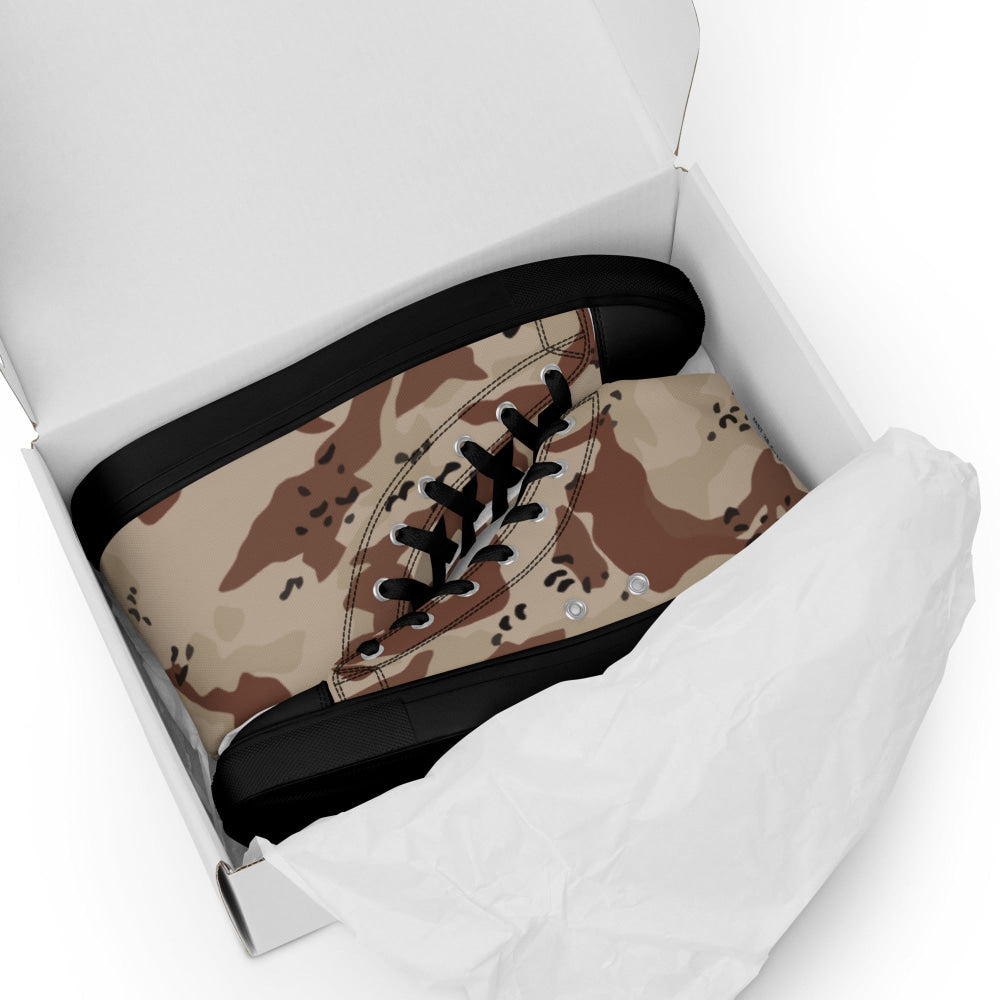 Japanese Desert CAMO Men’s high top canvas shoes - Mens High Top Canvas Shoes