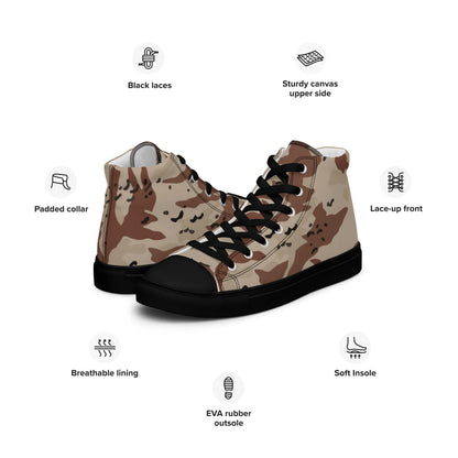 Japanese Desert CAMO Men’s high top canvas shoes - Mens High Top Canvas Shoes