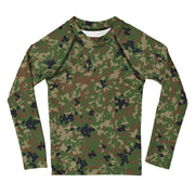 Jietai Type 2 Woodland CAMO Kids Rash Guard