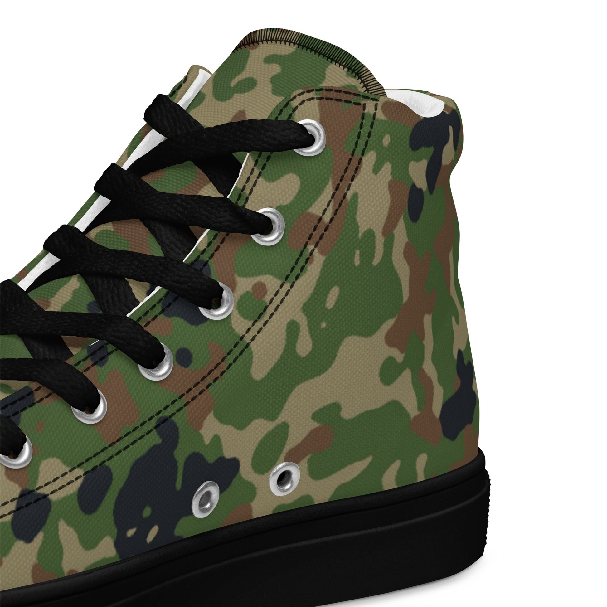 Japanese Flecktarn Jietai Woodland CAMO Mens high top canvas shoes - High Top Canvas Shoes