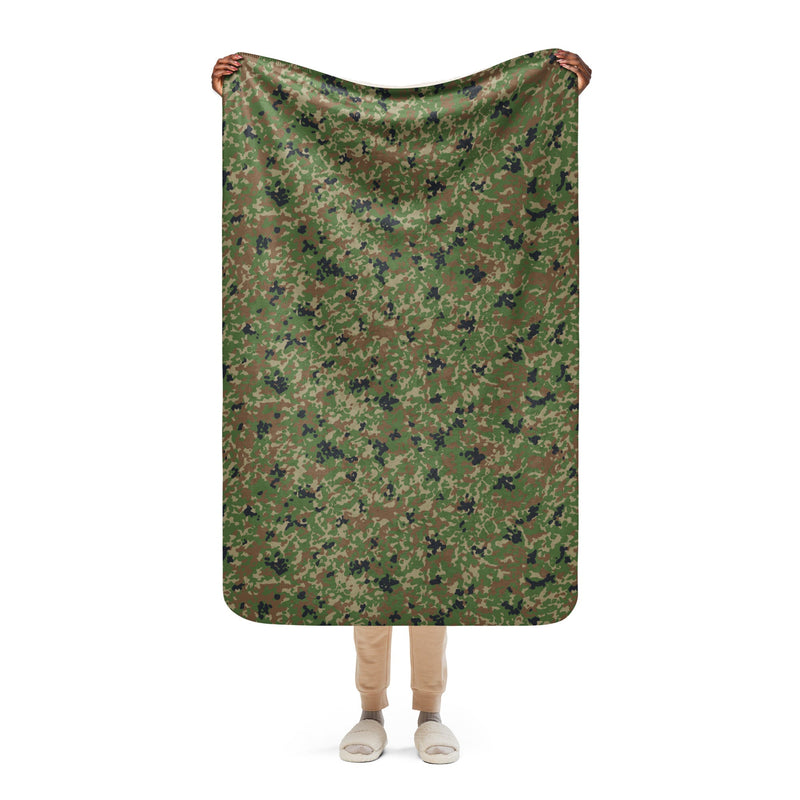 Japanese Jietai Type 2 Woodland CAMO Sherpa Blanket - 37″×57″