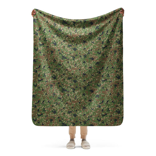 Japanese Jietai Type 2 Woodland CAMO Sherpa Blanket - 50″×60″